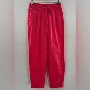NWT J. Crew Linen Cotton Blend Loose Fit Comfy Pull On Pants Pink Size 00